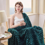 NEWCOSPLAY Fleece Ribbed Cozy King Blanket - Image 8