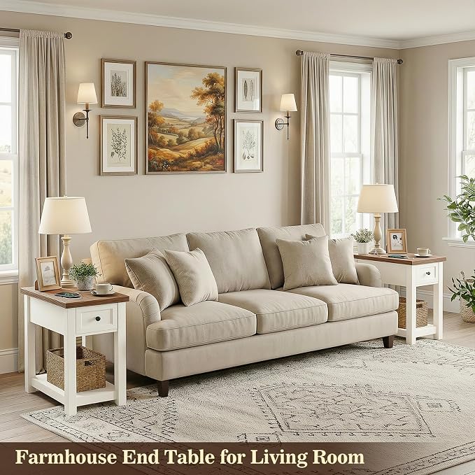 Narrow End Table with Charging Station - Image 2