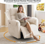 24" Extra Wide Swivel Rocker Recliner Chair - Image 3