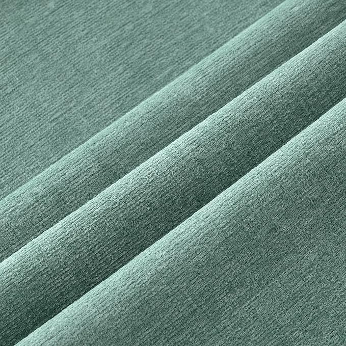 MIULEE Aqua Green Chenille Couch Throw Pillow Covers, 18x18 | Set of 2 - Image 2