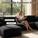 125 Inch Modular Sectional Sofa, Cloud Couch Oversized U Shaped Corduroy Sofa - Image 3
