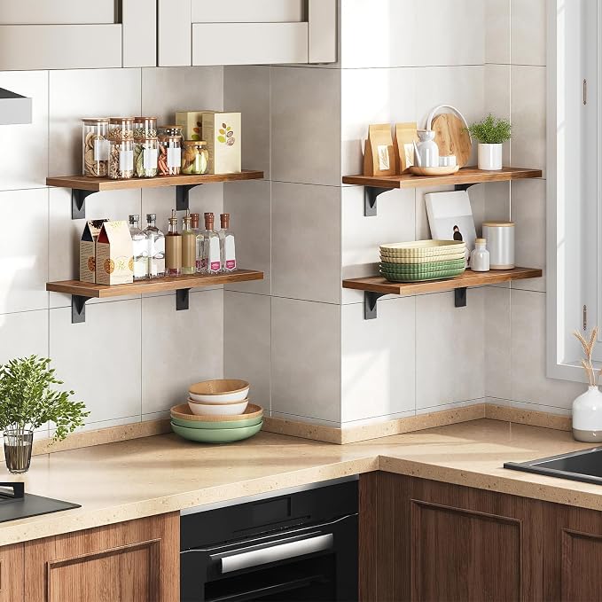 HOOBRO Floating Shelves for Wall, 15.7" Wall Mounted Shelves Set of 2, Hanging - Image 5