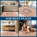 OLANLY Dog Door Mat for Muddy Paws 36x24, Paw Print Design Chenille Mud Mat | - Image 8