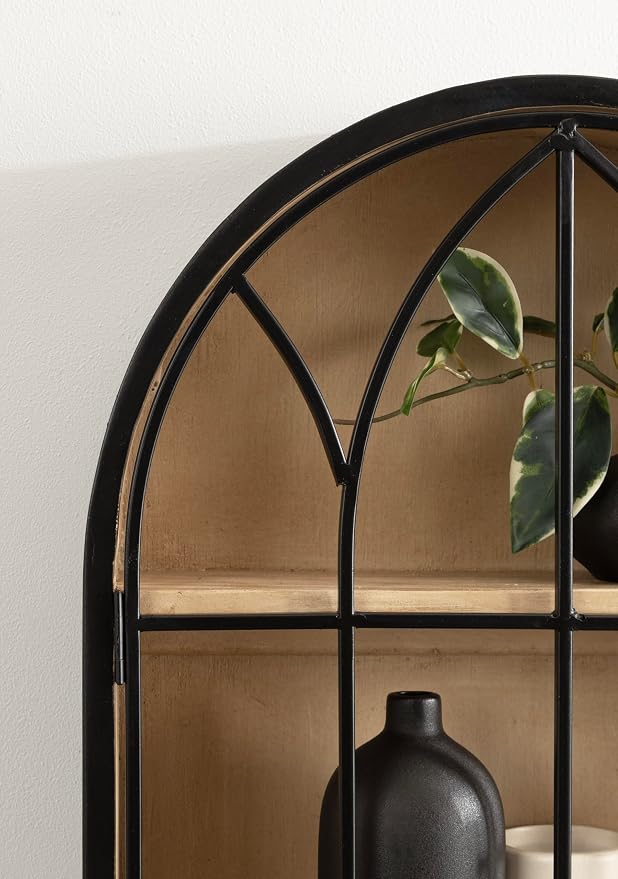 Kate and Laurel Megara Decorative Wooden Hanging Arched Wall Cabinet - Image 5