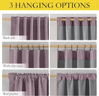 NICETOWN Chaise Mauve Vintage Linen 100% Blackout Curtains - Image 3