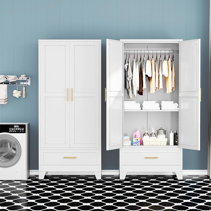 GAIOUS Steel Armoire Wardrobe Closet - Image 7