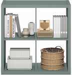 Furinno Cubicle Book Shelf, 4-Cube Bookshelf, Extra Thick Frame Reversible - Image 6