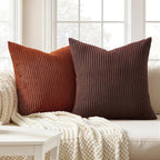 Topfinel Beige Brown Gradient Farmhouse Pillow Case 24x24 Decorative Pillow - Image 2