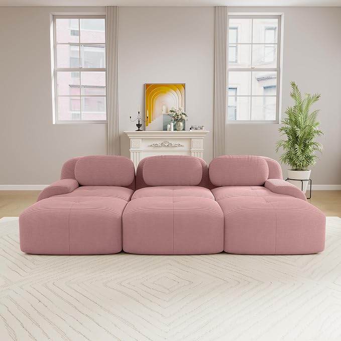 Boneless Sectional Couch, No Assembly Required, 117.3” Modular Cloud Sofa - Image 2
