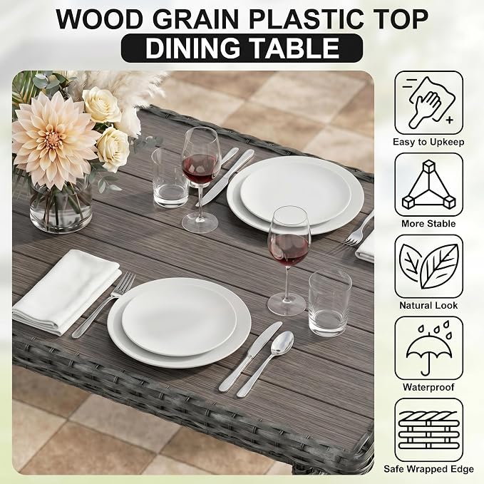 LOUVIXA 7 Pieces Patio Furniture Set, Outdoor Patio Furniture, Wicker - Image 5