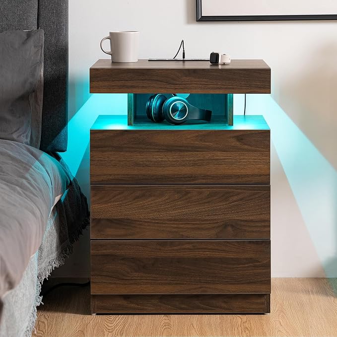 HOMMPA Rustic Brown Nightstand - Image 4