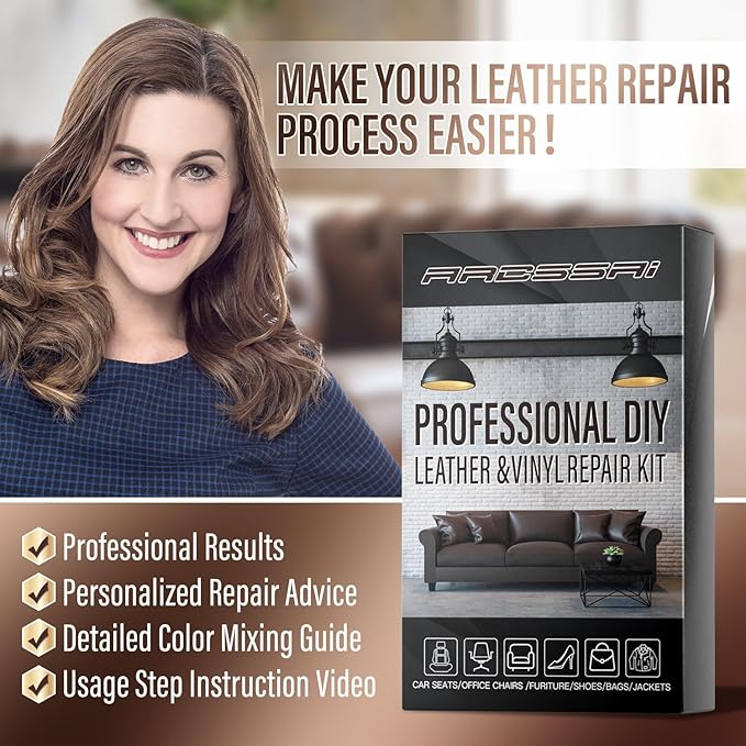 Leather Repair Kit for Furniture, Car Seats and Purse. Vinyl Repair Kit. Super - Image 6