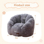 MAXYOYO Kids Bean Bag Chair, Floral Shaped Bean Bag Sofa, Plush Faux Fur - Image 2