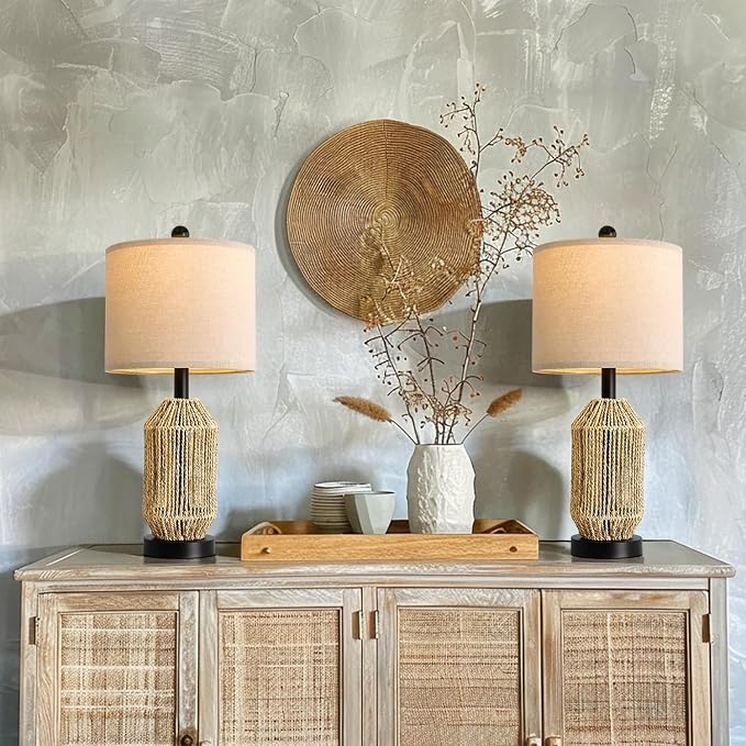 OYEARS 21" Boho Table Lamps Set of 2 - Image 6