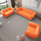 Chesterfield 3 Seater Sofa, Modern Velvet Tufted Couch 3 Seater - Image 5