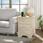 Bonnlo Unfinished Rubber Wood Night Stand Set 2 - Image 7