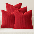 MIULEE Soft Corduroy Decorative Throw Pillow Covers Christmas Red 18x18 | Set by MIULEE