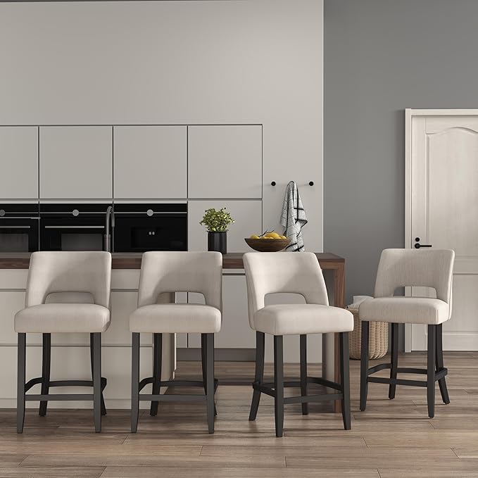 VKNOW Bar Stools Set of 4, Modern Counter Stools - Image 3