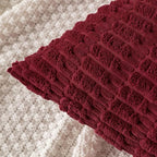 MIULEE Corduroy Decorative Throw Pillow Covers 20x20 Burgundy Pack of 2 | Soft - Image 4