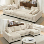 114" Sectional Couches with Pull Out Bed by LITVZ