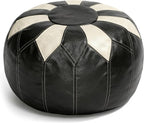 Thgonwid Unstuffed Moroccan Faux Leather Pouf Ottoman by Thgonwid