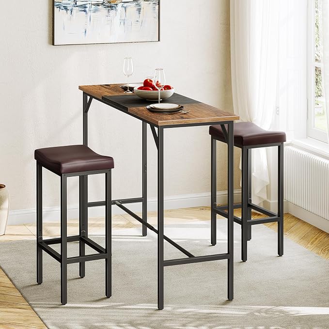 HOOBRO Bar Chairs, 24.8 Inches, 2.4" Thick Upholstery, - Image 8