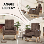 NIOIIKIT Nursery Rocking Chair, Corduroy Upholstered Rocking Chair - Image 8