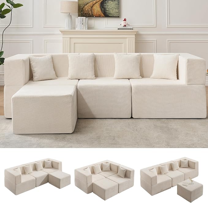 MONVANE 103'' Modular Sectional Sofa, Cloud Sectional Couch by MONVANE