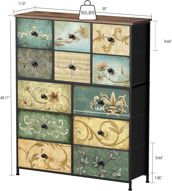 Tohomeor Dresser with Drawers for Bedroom Chest of Drawers Fabric Dresser for - Image 3