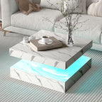 HedoAjim White Marble LED Coffee Table - Image 7