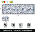 HEBE Hallway Runner Rug 2'8''x8', Washable Non Slip Kitchen Rug Runner | Soft - Image 2