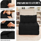 HABUTWAY Folding Sofa Bed, Convertible Sleeper Chair Bed w/Dual-Pillow & Handle - Image 6