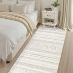 cotiled Hallway 3x10 Runner Rugs Washable Boho Rug Brown Cream | Solve Modern - Image 4