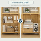 HIFIT 2 Set Tall Shelf Unit Bamboo Storage Cabinet - Image 7