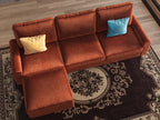 EASE MOOSE Large Seat Velvet L-Shaped Sofa, Soft 4 Seat Couch - Image 4