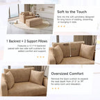Oversized Armchair with Ottoman, 43.9" W Chenille Accent Chaise Lounge Sofa - Image 3
