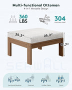 SERWALL Outdoor Ottoman with Cushions - Image 2