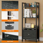 Furologee 4 Tier Bookshelf - Image 5
