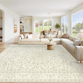 Area Rug 8x10 Washable Rug, Vintage Boho Medallion Rugs Non-Slip Soft Low Pile by VECARF
