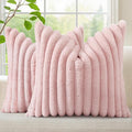 decorUhome Fall Faux Fur Throw Pillow Covers 26x26 Set of 2 Pink | Decorative by decorUhome
