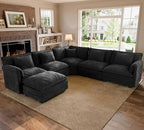ELUCHANG 114" Oversized V-Shaped Cloud Couch Modular Sectional Sofa by ELUCHANG