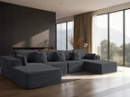 138" Cloud Sectional Couch, Comfort U Shaped Sofa by VYUXWO