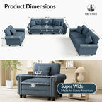 HERA'S HOUSE 3 Pieces Modular Sectional Sofa Sets, Oversized Couch Set - Image 2