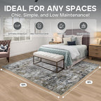 8x10 Area Rugs for Living Room Bedroom Dining Room Washable Black Gold | Soft - Image 2