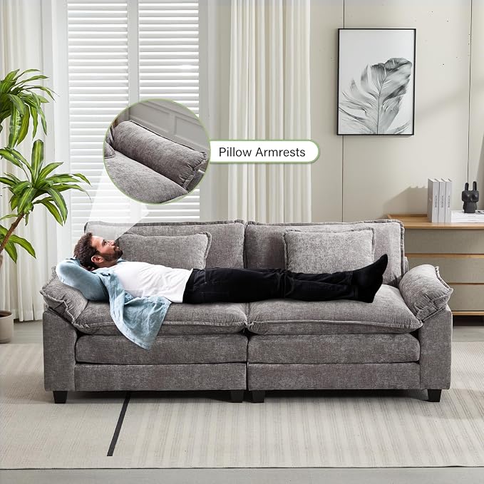 Oprisen 86" Modular Sectional Sofa, Comfy Cloud Couch Sectional Sofa - Image 5