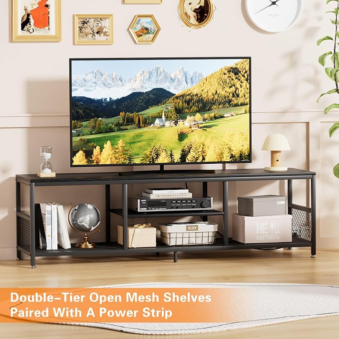 VECELO TV Stand with Power Outlets - Image 2