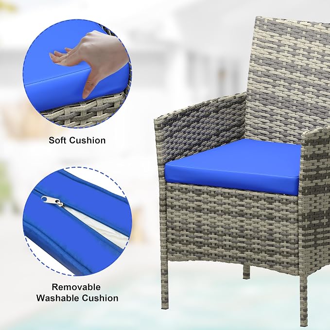 GarveeLife 3-Piece Patio Furniture Set, Rattan Outdoor Furniture - Image 3
