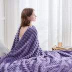 NEWCOSPLAY Fleece Ribbed Cozy Twin Blanket - Image 7