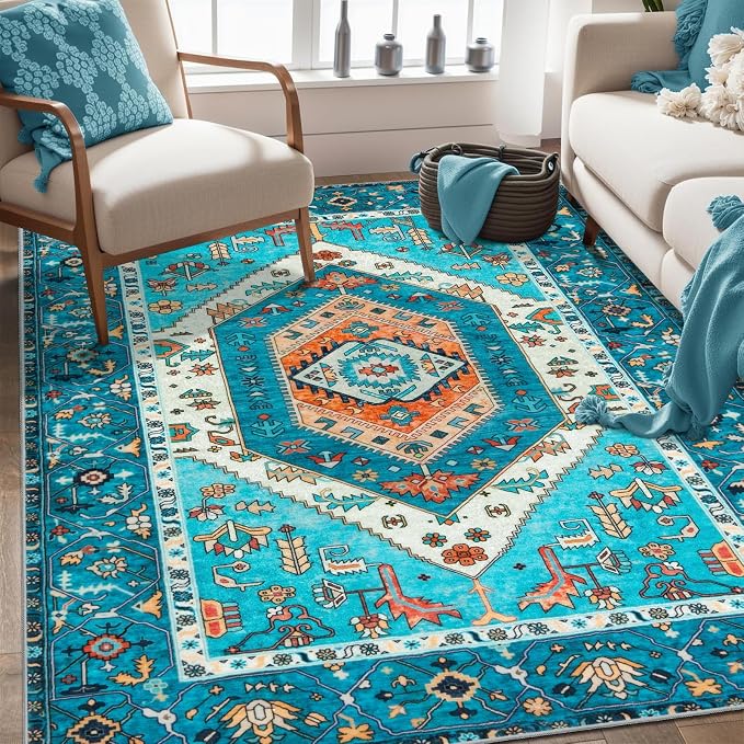 SERISSA 4x6 Washable Non Slip Boho Area Rug - Image 5