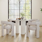 RIVOVA Modern Barrel Dining Chairs Set of 4, PU Leather Upholstered Accent Side - Image 3